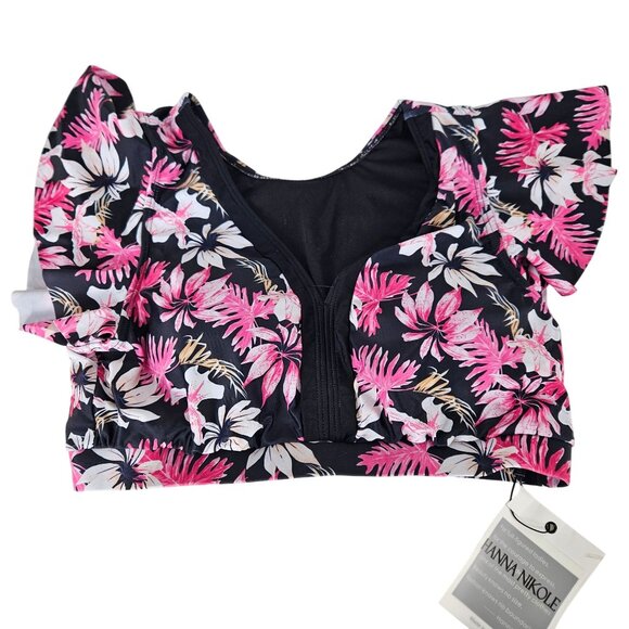 Hanna Nikole Womens Large High Waisted Bikini Set Ruffle Tummy Control Tropical - Picture 7 of 12